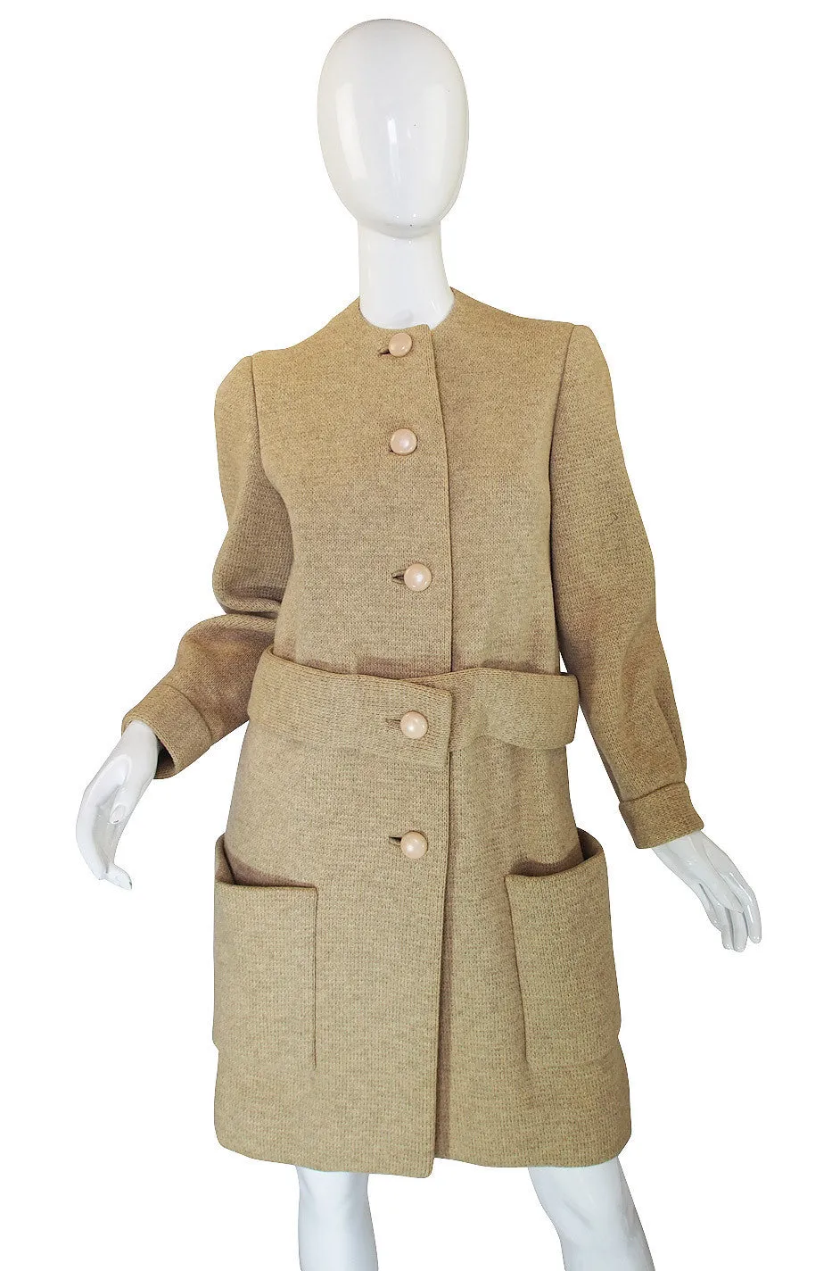 1950s Wool Norman Norell Camel Coat