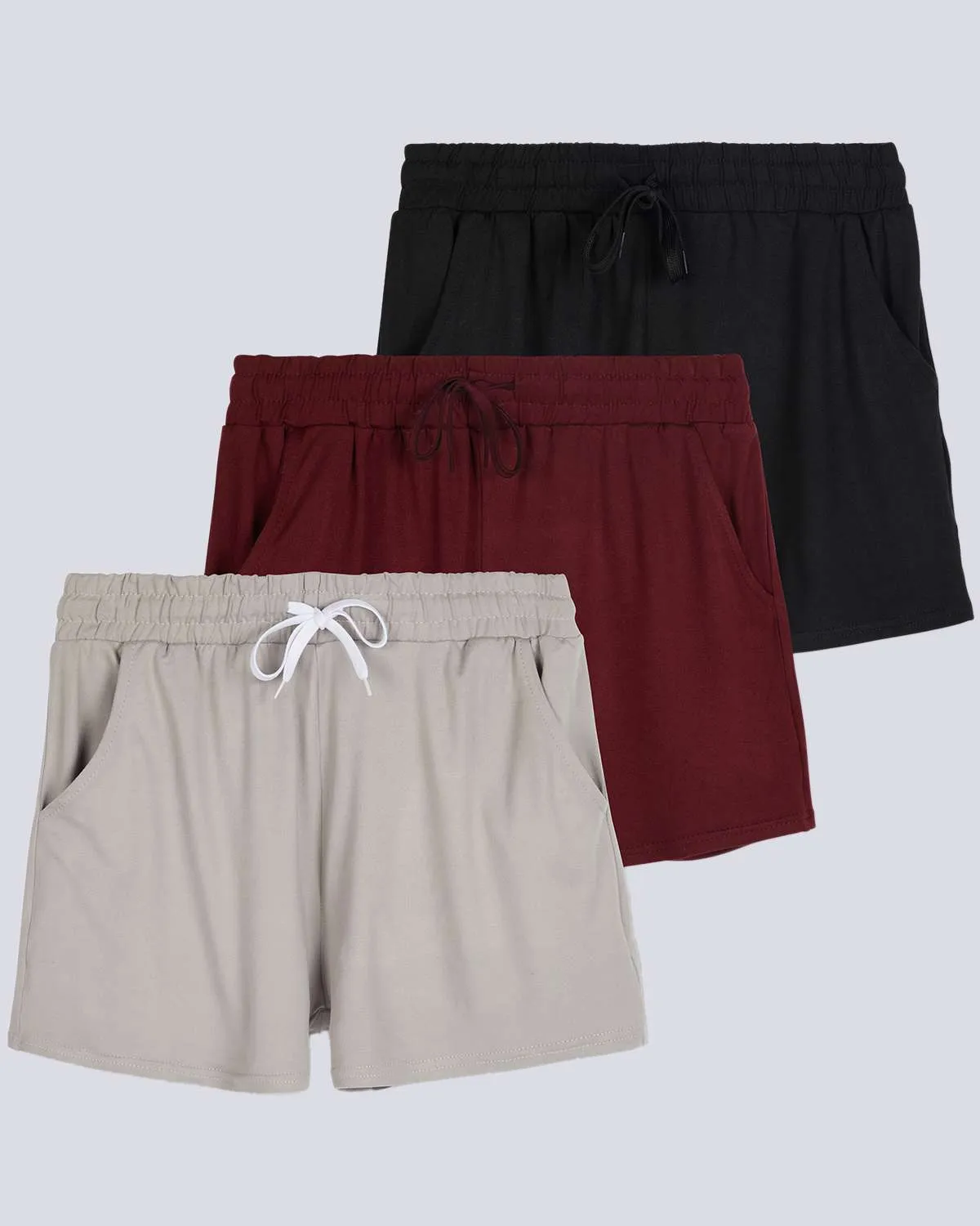 3 Pack: Girls' Lounge Comfy Shorts with Drawstring