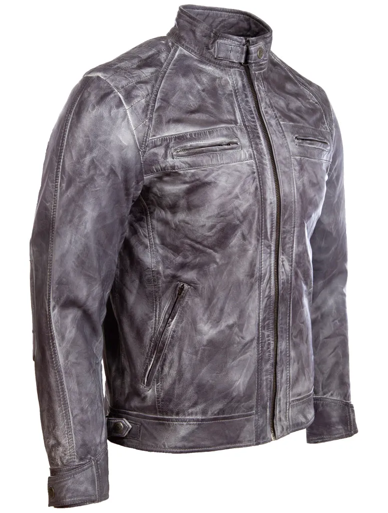 44T9 Men's Biker Jacket - Ghost