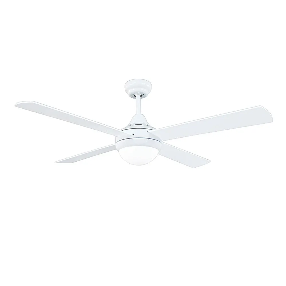 48" Tempo Plus Ac Ceiling Fan White With Light 22273/05R Brilliant Lighting