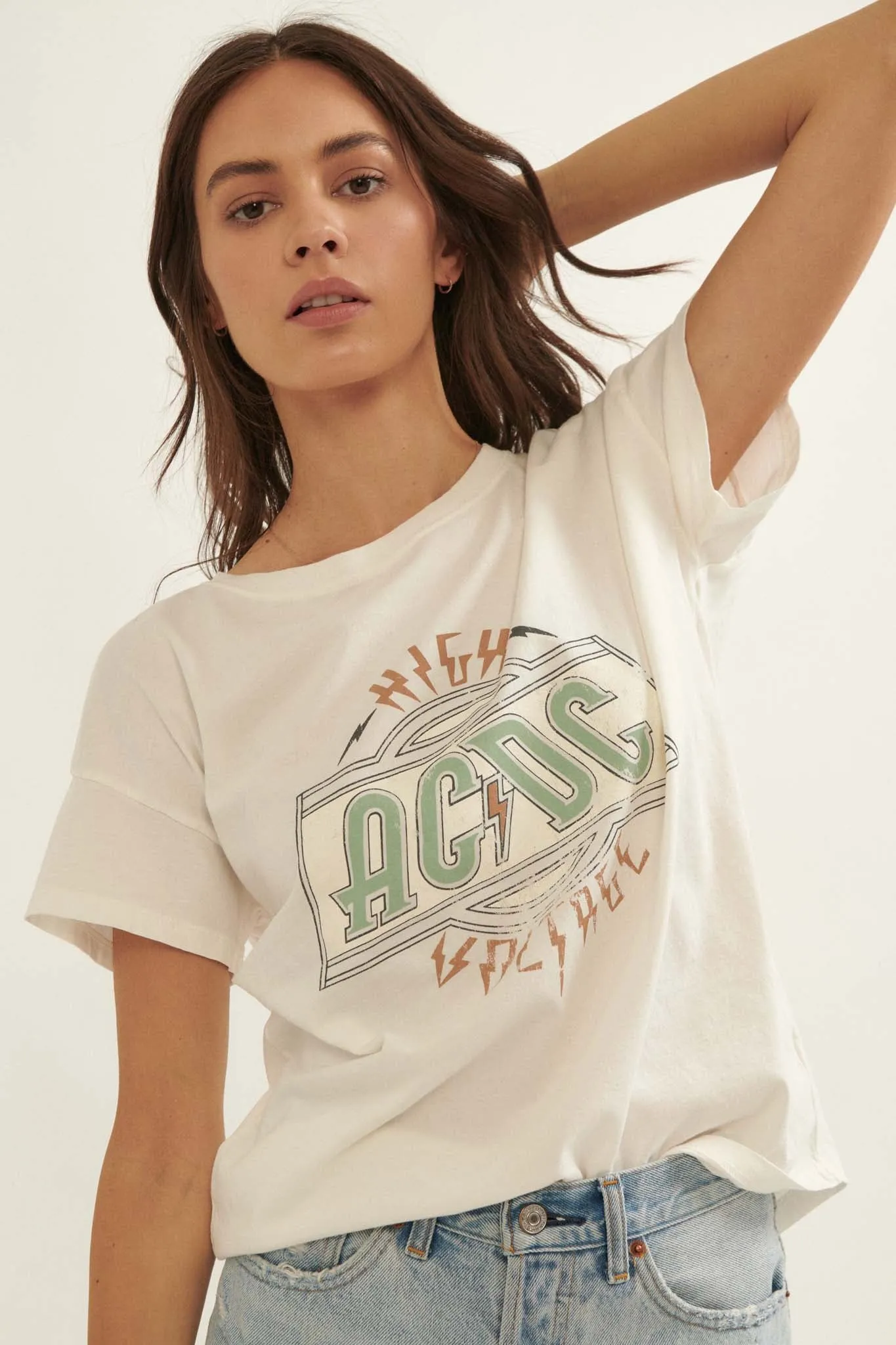 AC/DC High Voltage Vintage-Print Graphic Tee