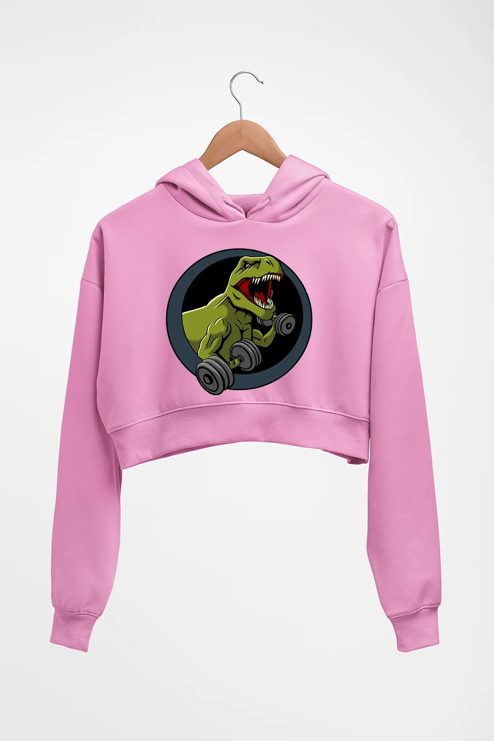 Angry T-Rex Gym Crop HOODIE FOR WOMEN