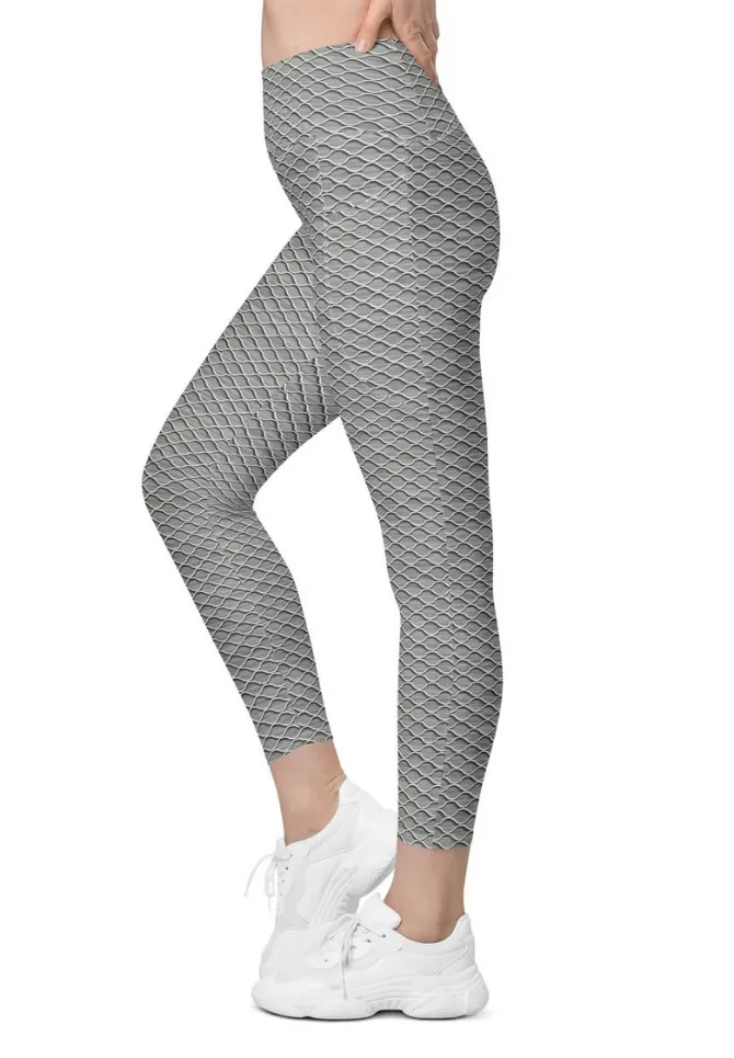 Anti Cellulite Pattern Leggings With Pockets