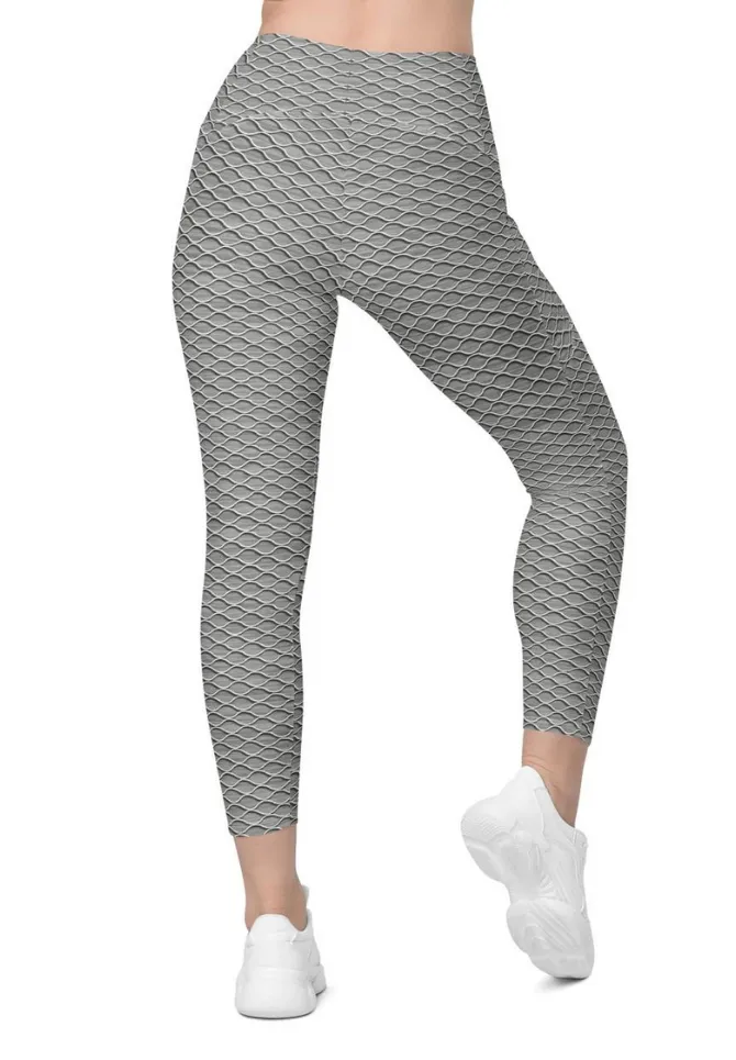 Anti Cellulite Pattern Leggings With Pockets