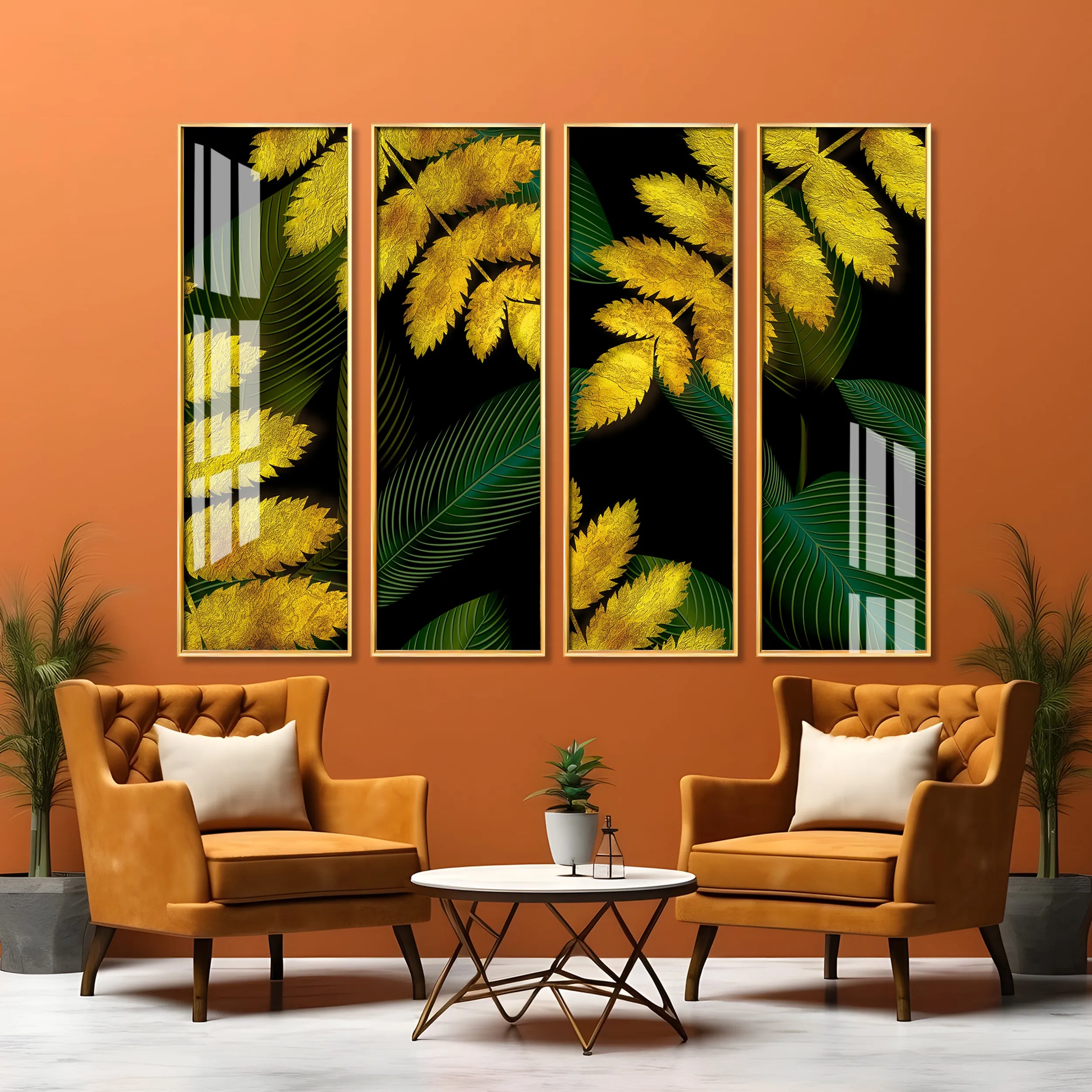 Autumn Season Premium Acrylic Vertical Wall Art (set of 4)