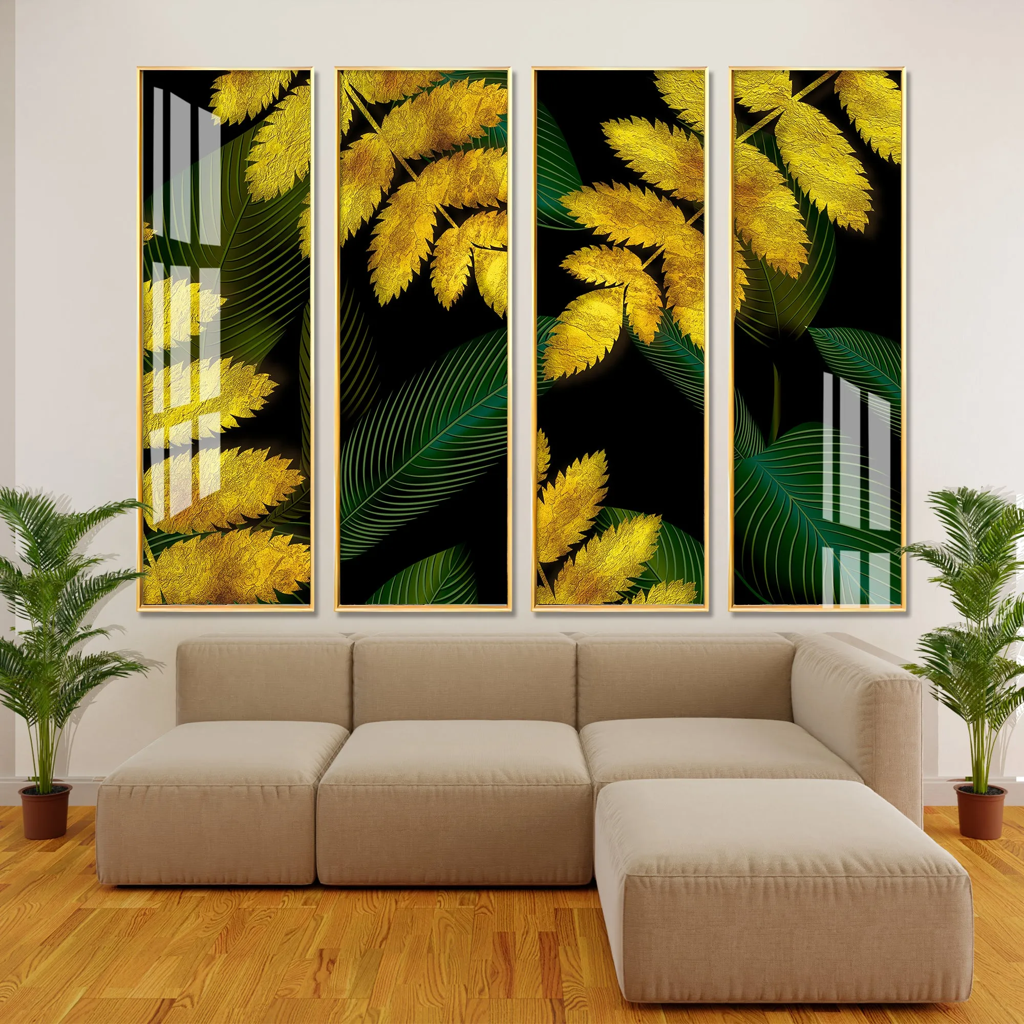 Autumn Season Premium Acrylic Vertical Wall Art (set of 4)