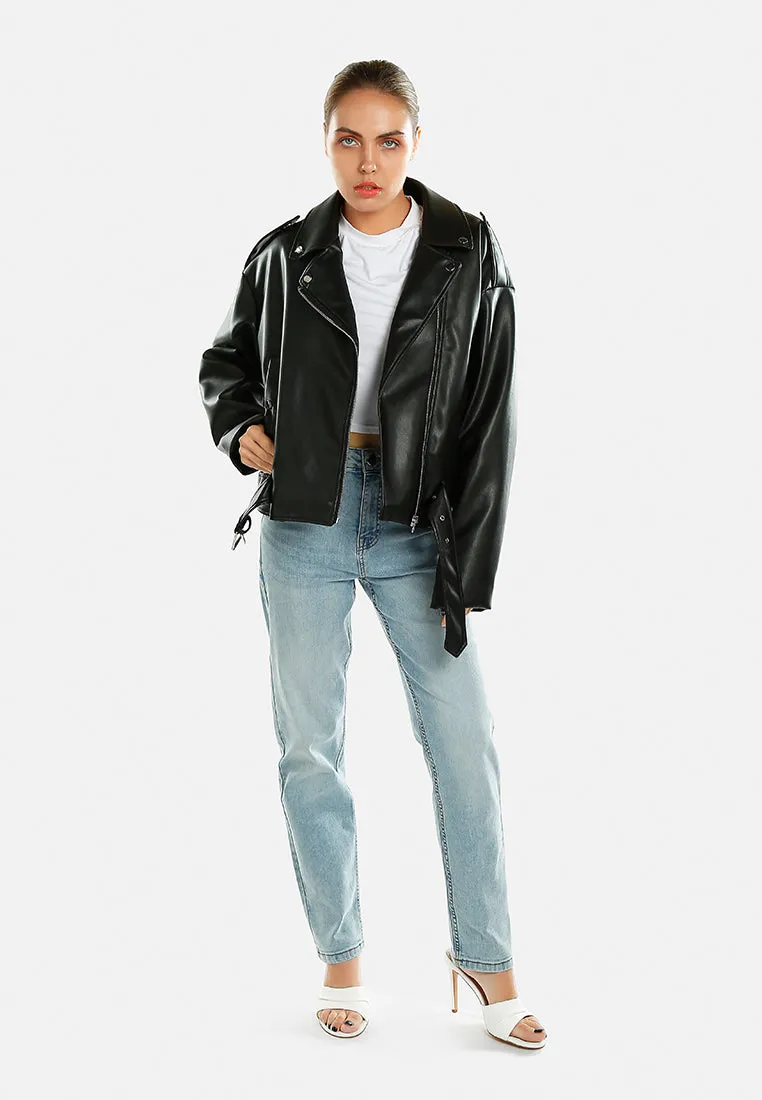 Belted Biker Jacket by RUW