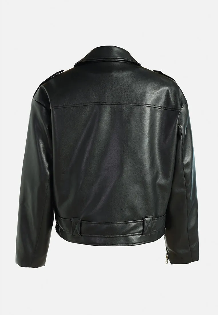 Belted Biker Jacket by RUW