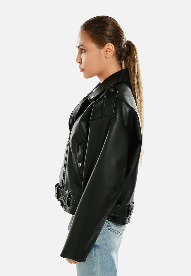 Belted Biker Jacket by RUW