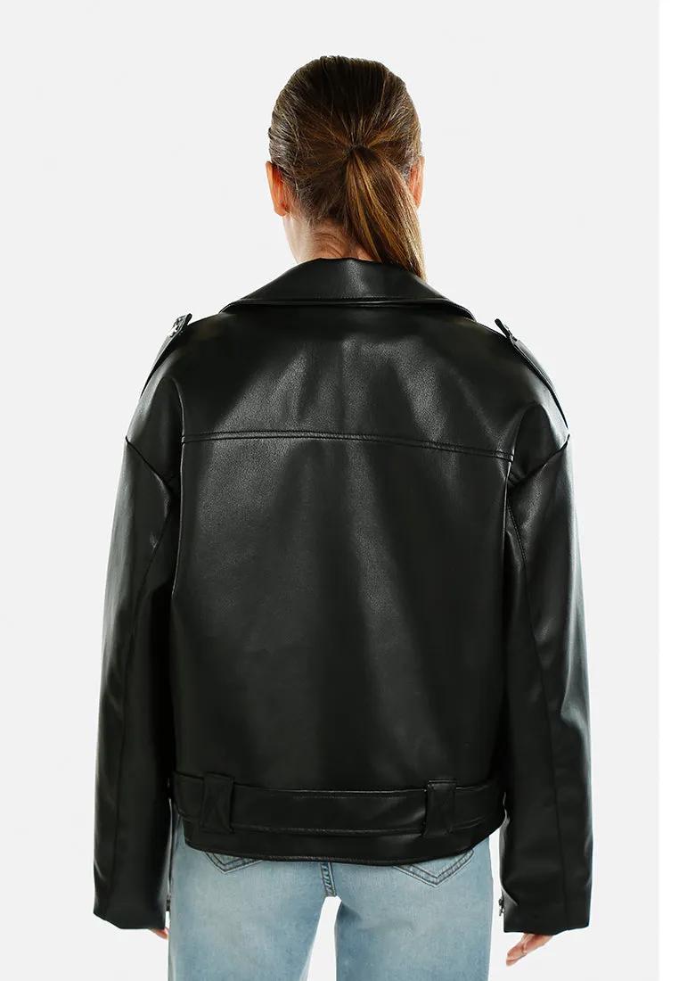 Belted Biker Jacket by RUW