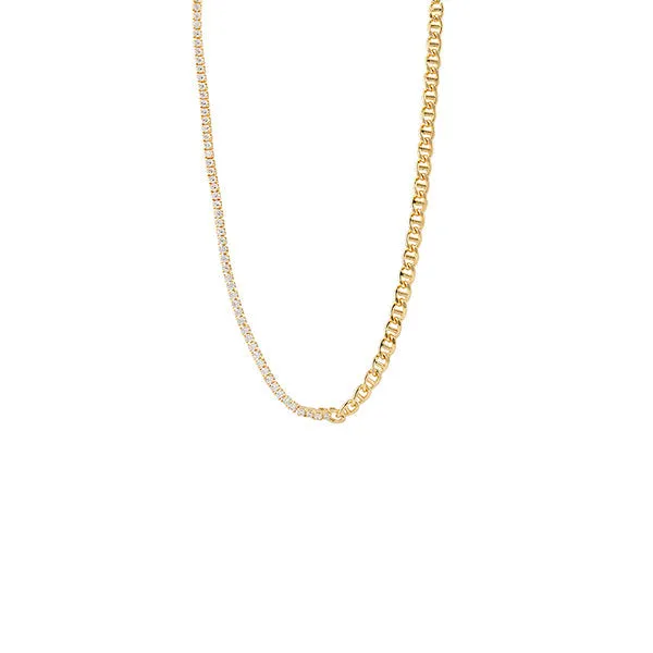 Bianc Half Tennis Necklace Gold