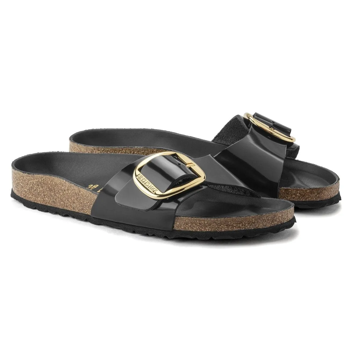 Birkenstock Women's Madrid Big Buckle High Shine Black Leather