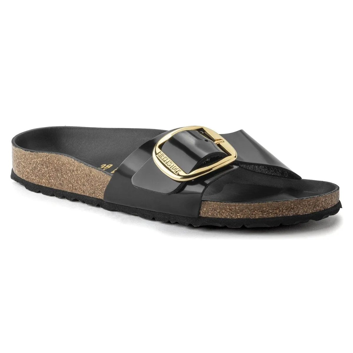 Birkenstock Women's Madrid Big Buckle High Shine Black Leather