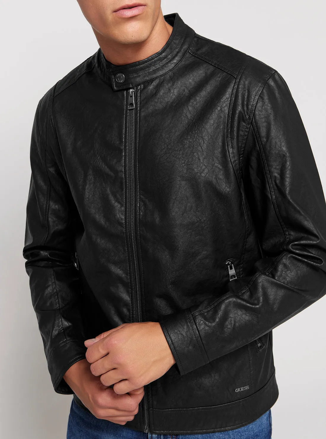 Black Motorcycle Biker Jacket