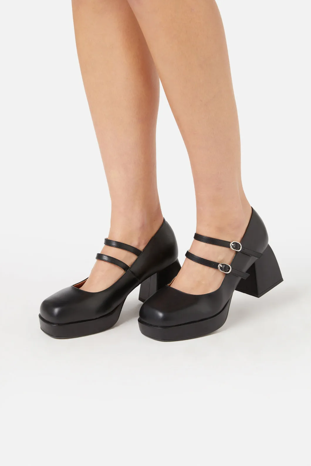 Black Multi Strap Heel