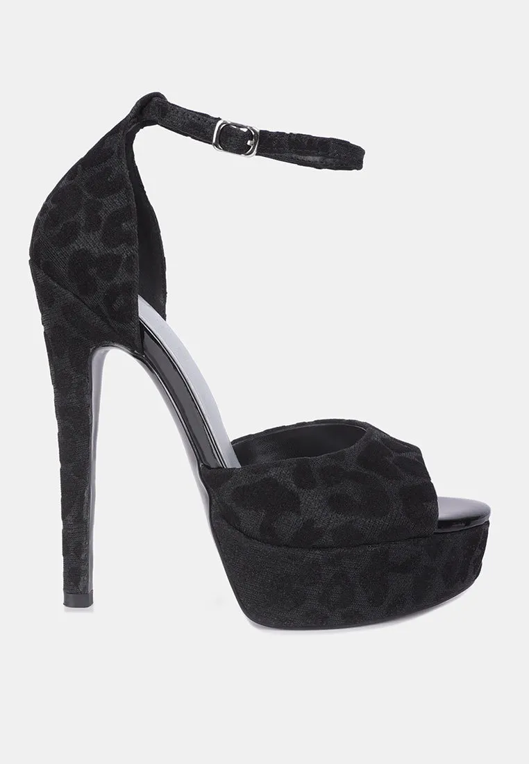 Brigitte Leopard Print Peep Toe Stiletto Sandal By Ruw