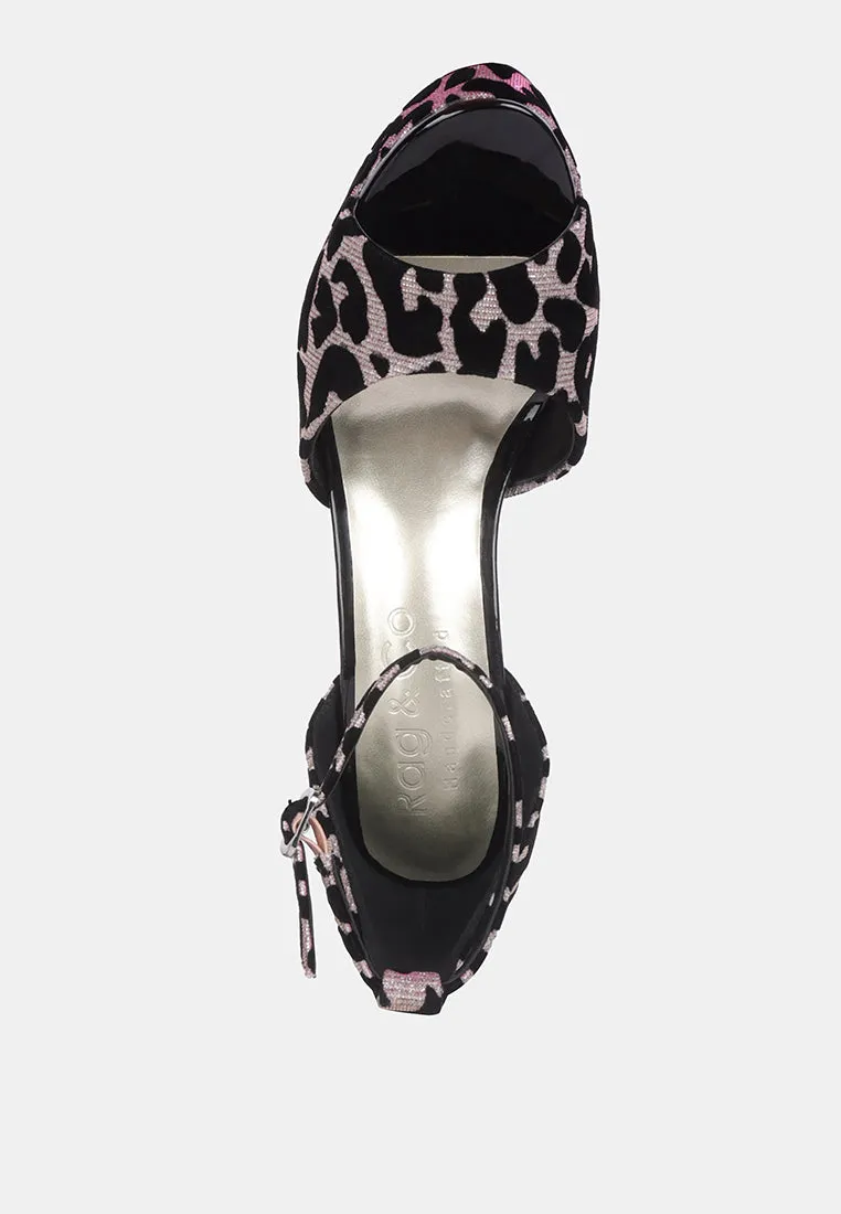 Brigitte Leopard Print Peep Toe Stiletto Sandal By Ruw