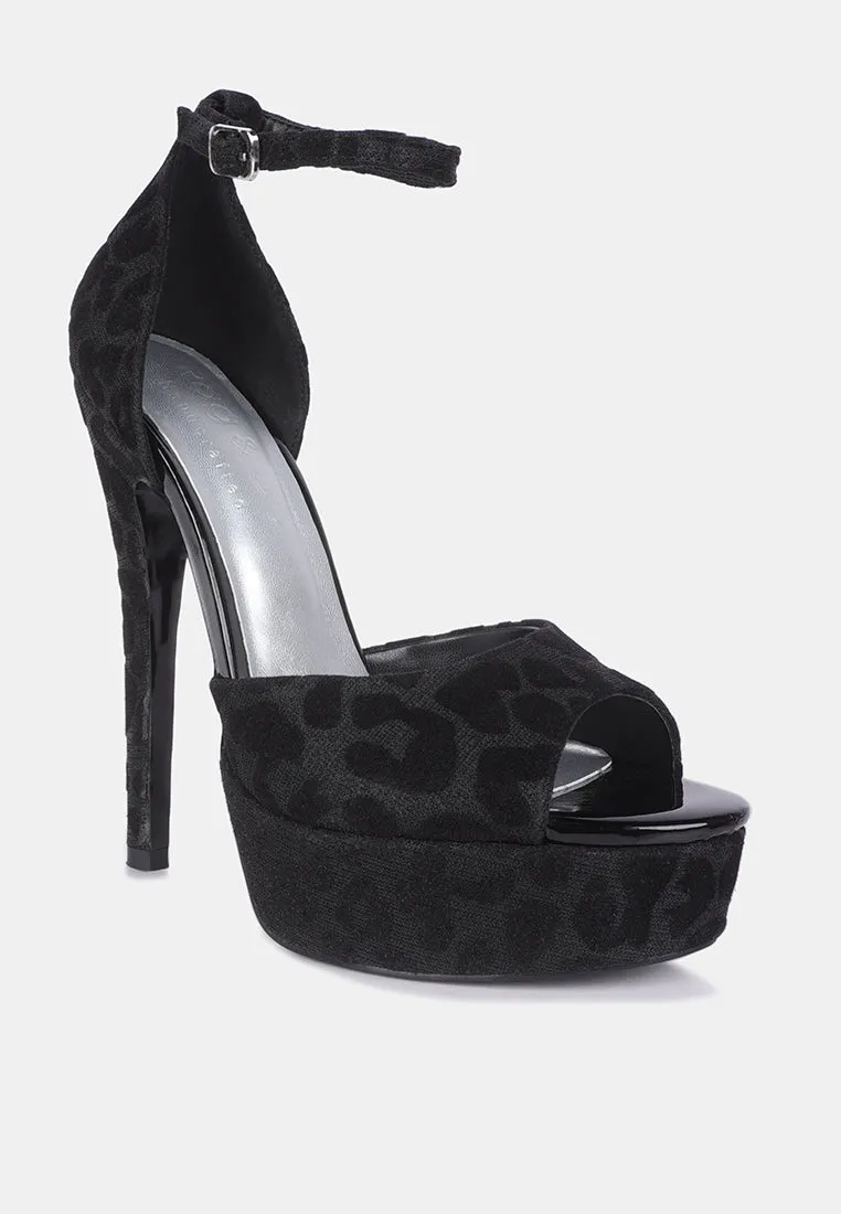 Brigitte Leopard Print Peep Toe Stiletto Sandal By Ruw