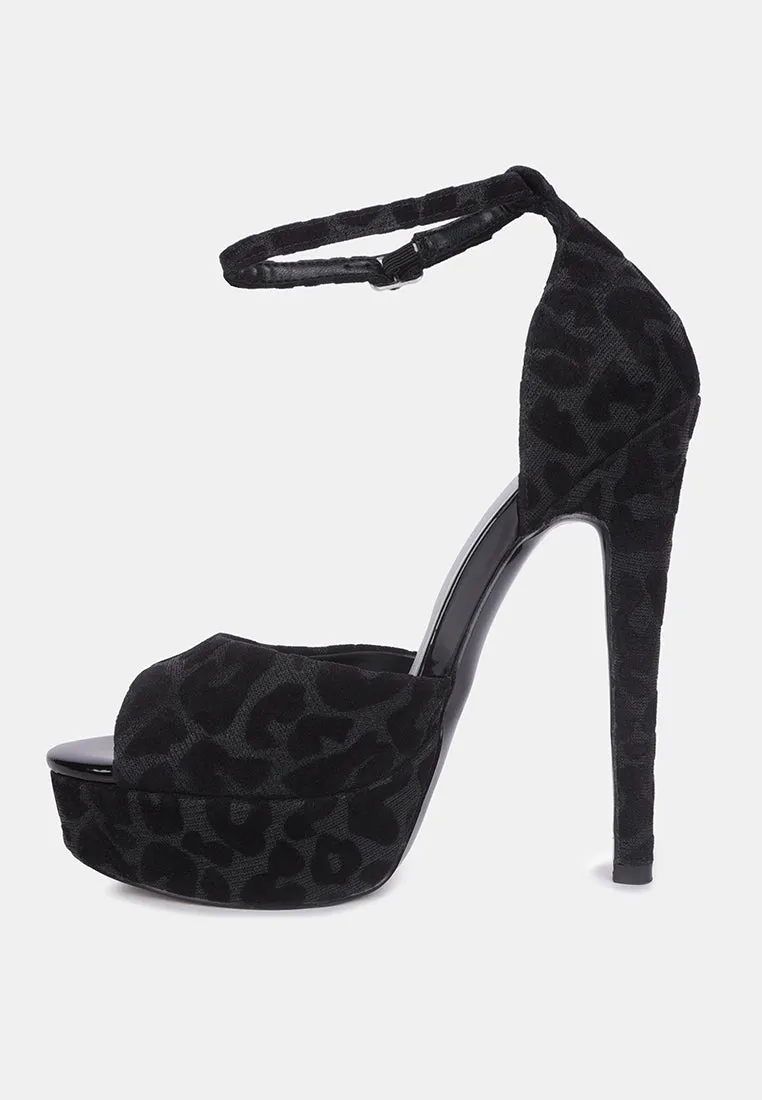 Brigitte Leopard Print Peep Toe Stiletto Sandal By Ruw