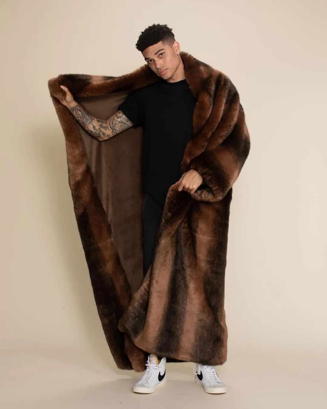 Brown Chinchilla Faux Fur Throw