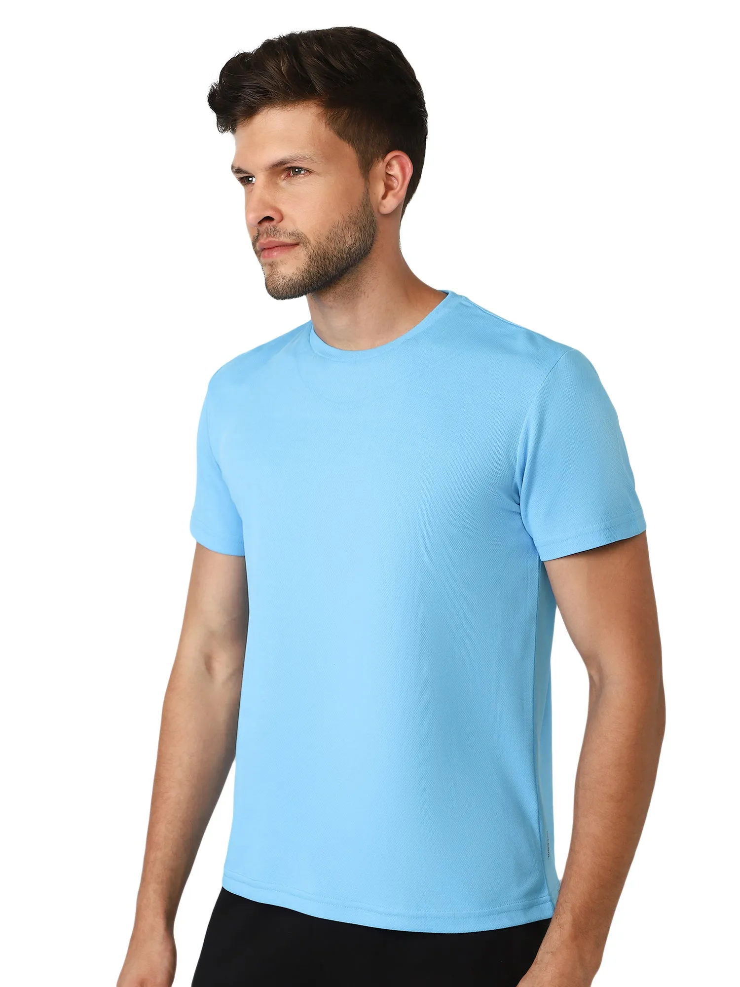 Budoc Round Neck Half Sleeve Solid Regular fit Polyester T-shirt for Men Comfortable Breathable Fabric Stretchable for Everyday Use Ideal for Yoga Training Gym Running or Performance