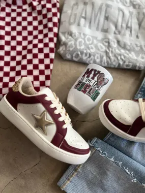 Burgundy Game Day Sneakers