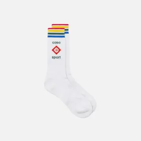 Casablanca Casa Sport Rainbow Socks - White