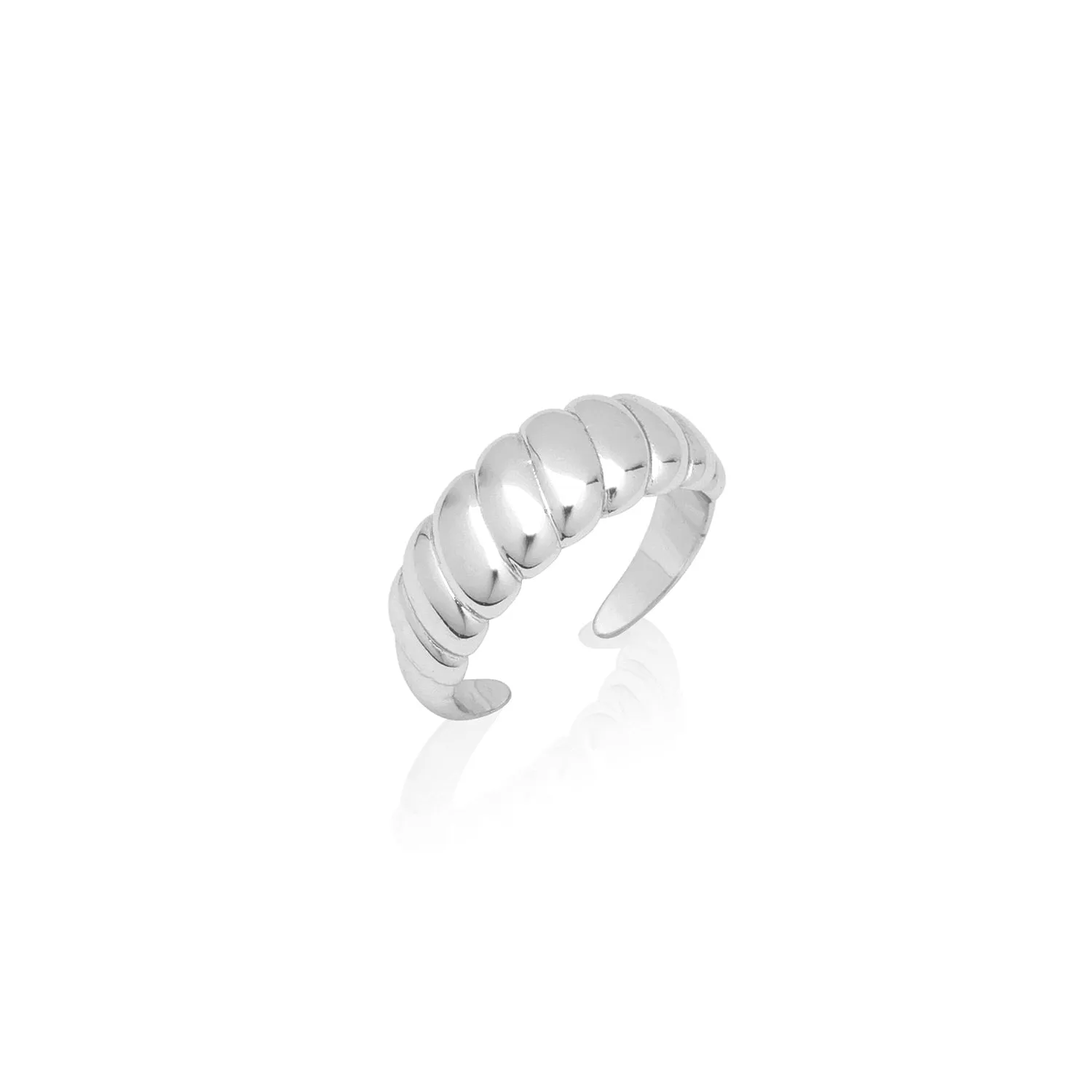 Chunky Croissant Ring (Silver)