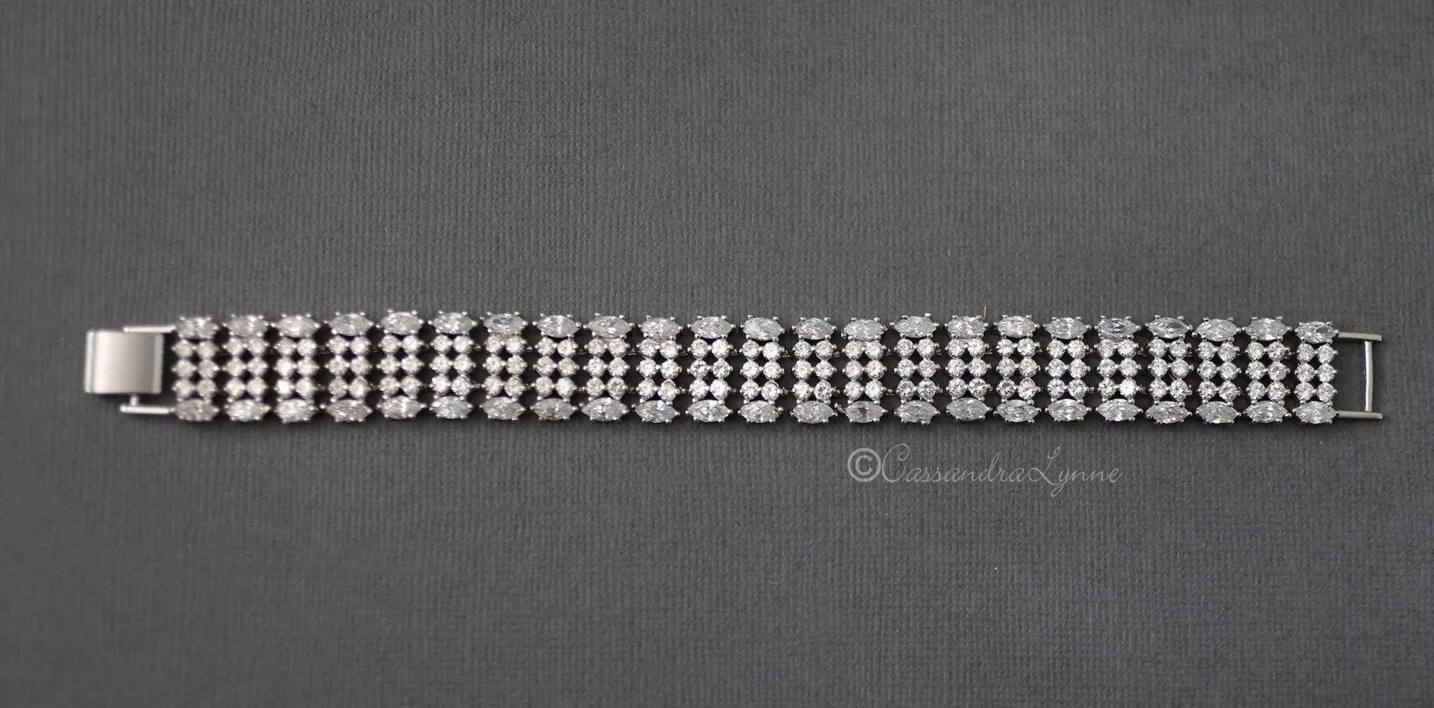 CZ Tennis Bracelet with Marquise Accents