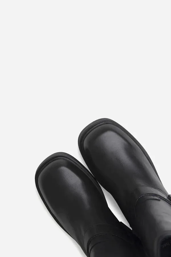 Daffey Black Biker Boots