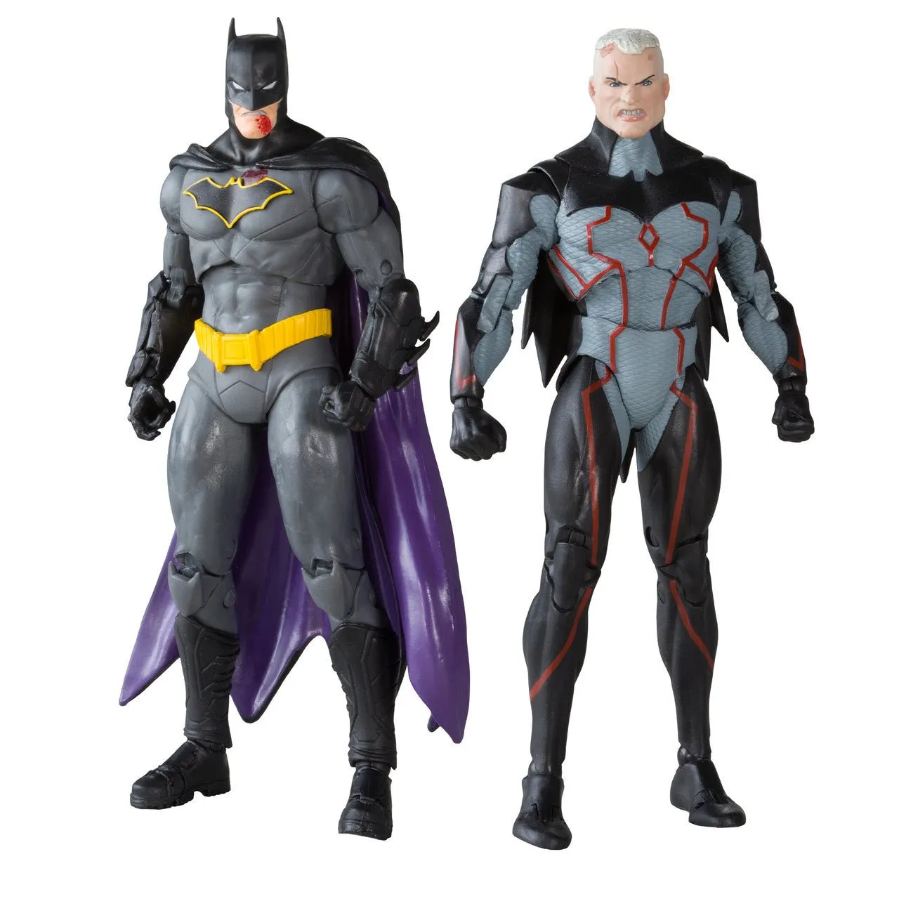 DC Multiverse Exclusive Gold Label Omega (Unmasked) Vs. Batman (Bloody)