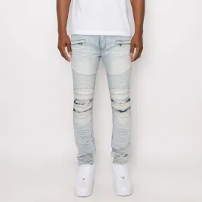 DL1083 Creased Biker Denim Jeans