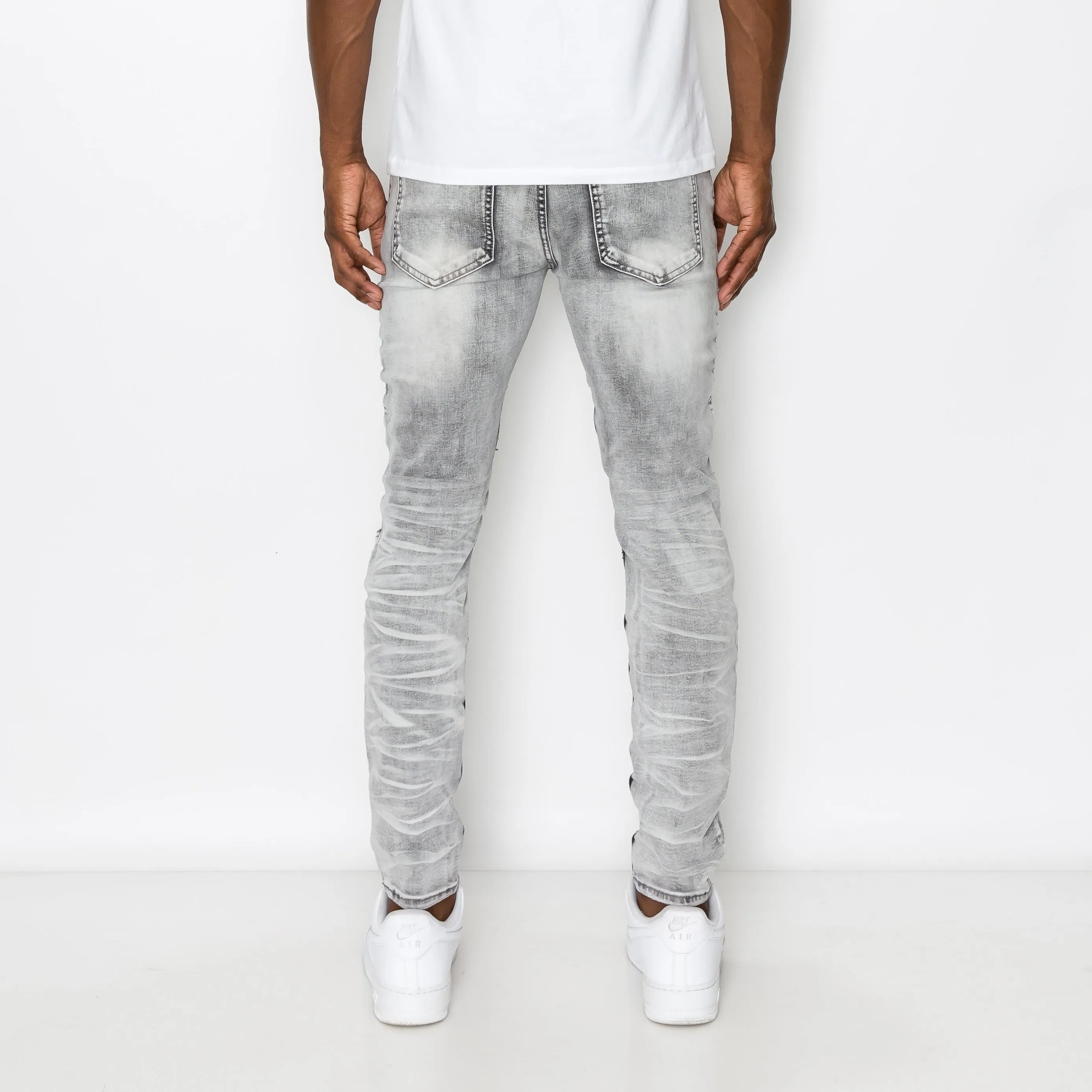 DL1083 Creased Biker Denim Jeans