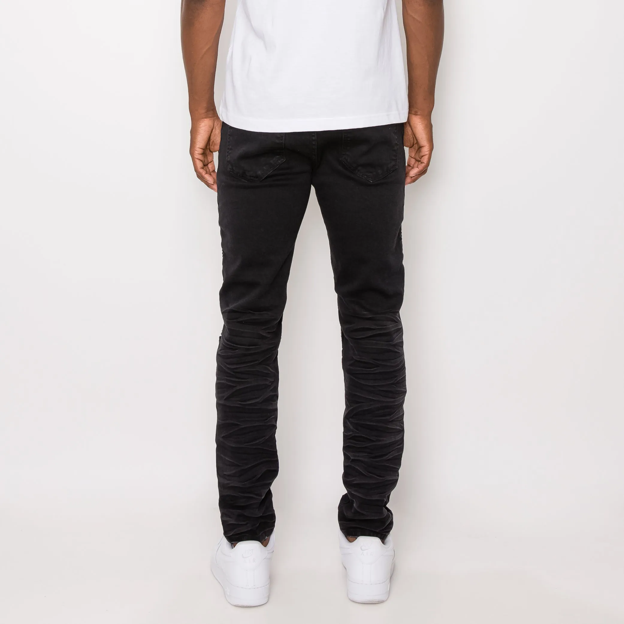 DL1083 Creased Biker Denim Jeans