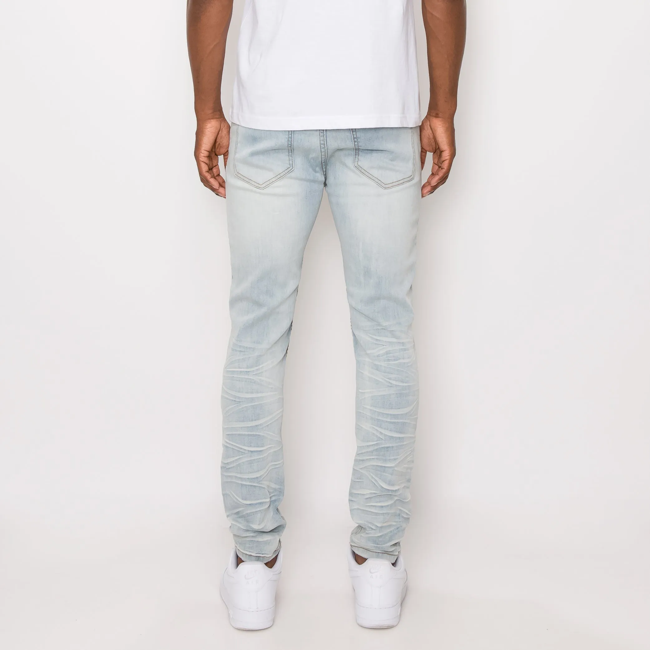 DL1083 Creased Biker Denim Jeans