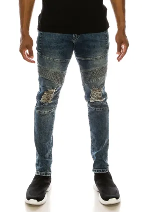 DL1340 MOTO BIKER DENIM JEANS-12PCS