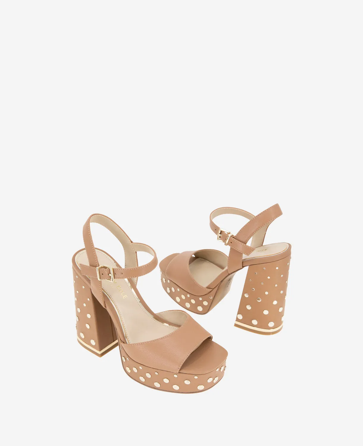 Dolly Stud Ankle Strap Platform Heeled Sandal