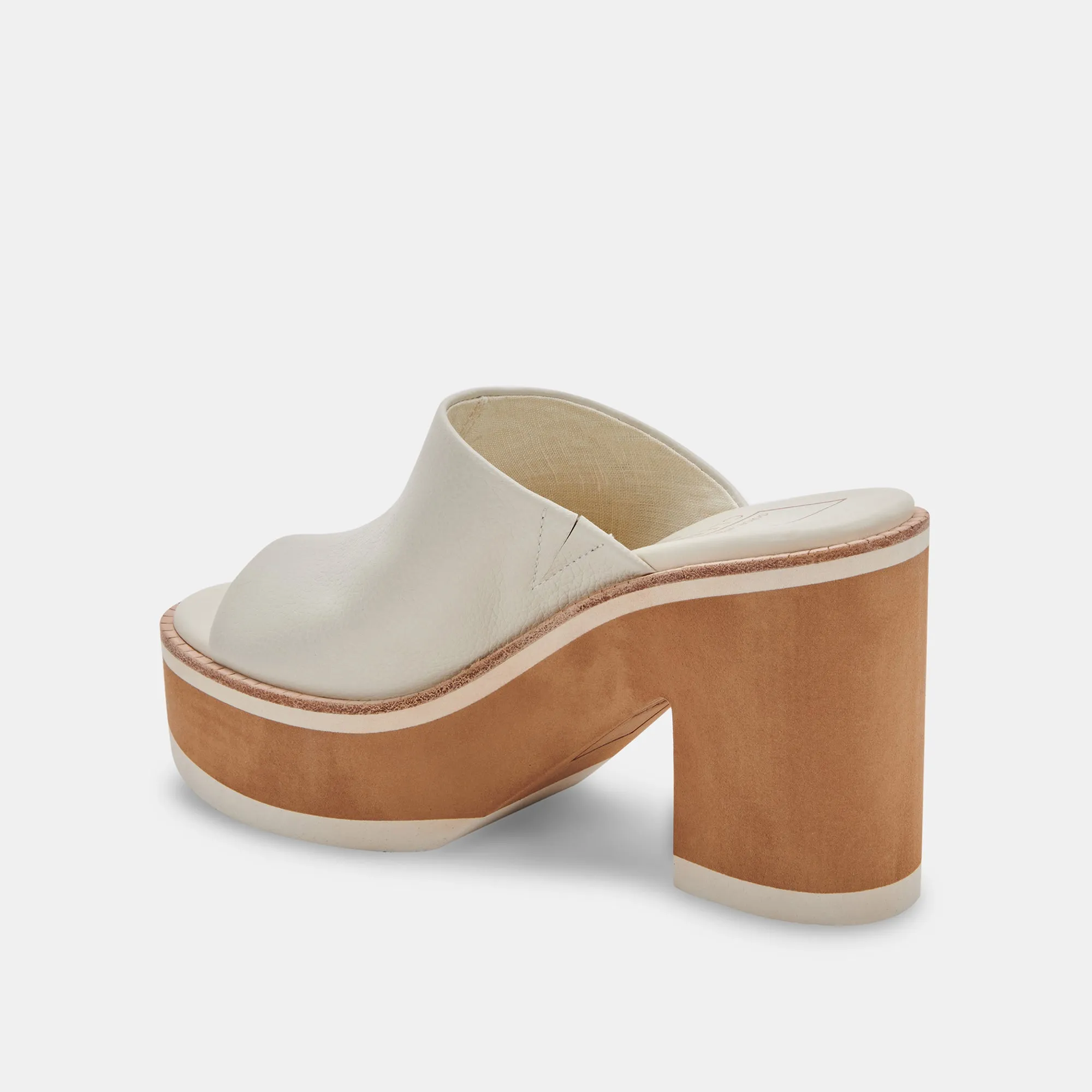 EMERY HEELS IVORY LEATHER - re:vita