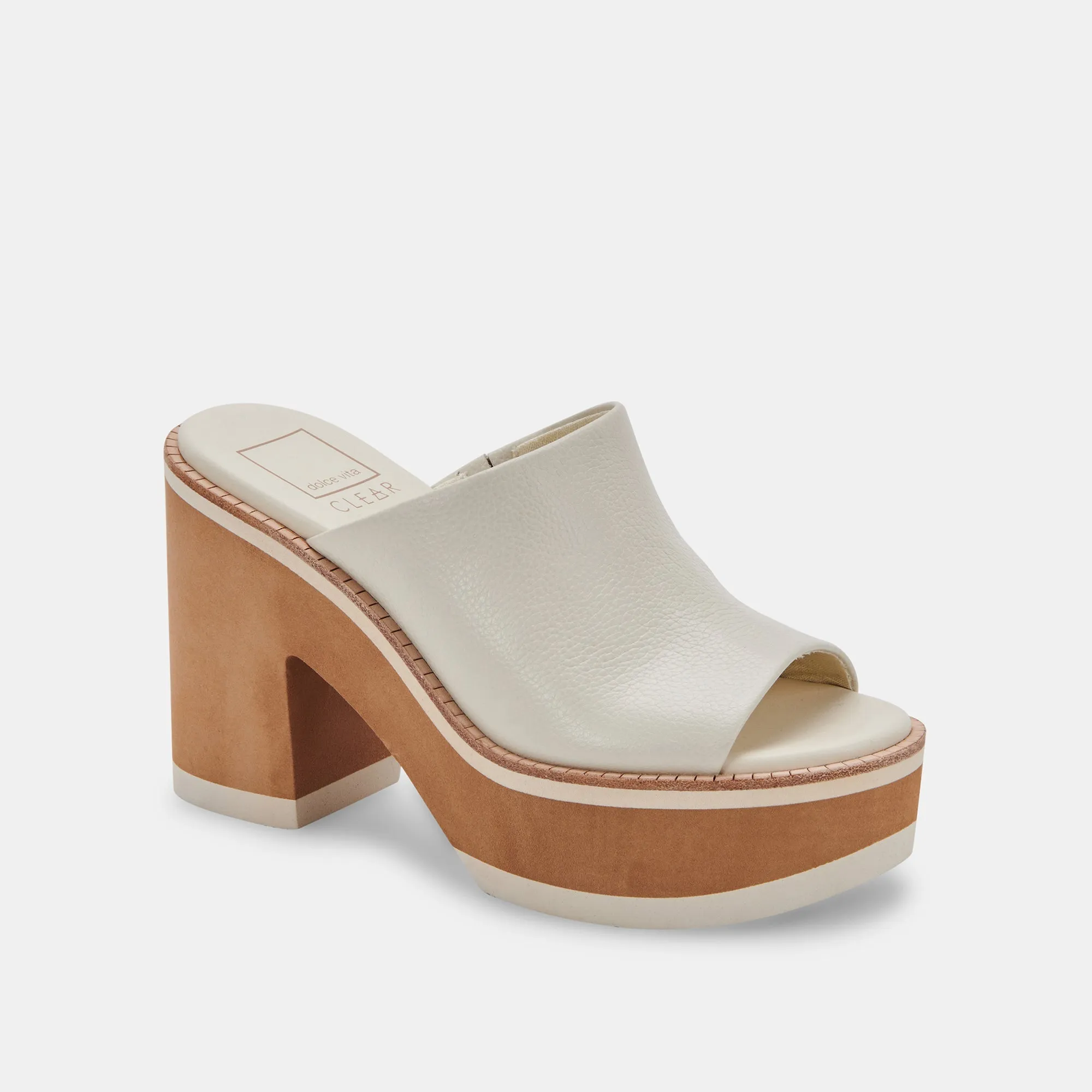 EMERY HEELS IVORY LEATHER - re:vita