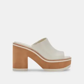 EMERY HEELS IVORY LEATHER - re:vita