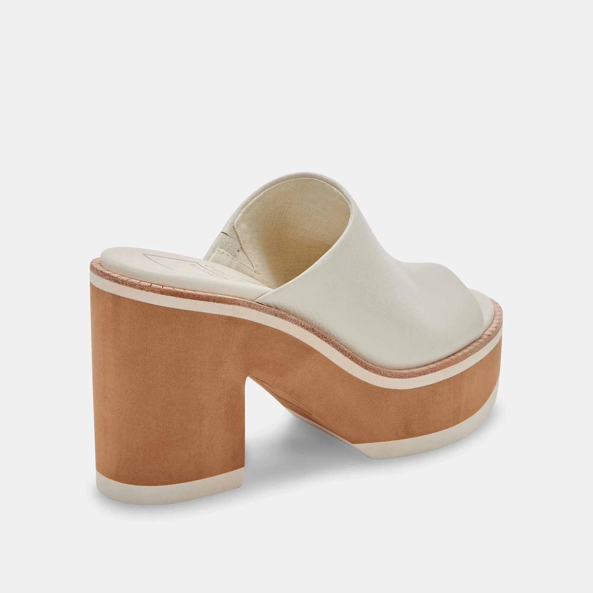 EMERY HEELS IVORY LEATHER - re:vita