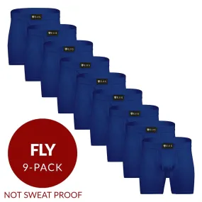 Essential Men's Boxer Briefs with Fly - Navy 9-Pack