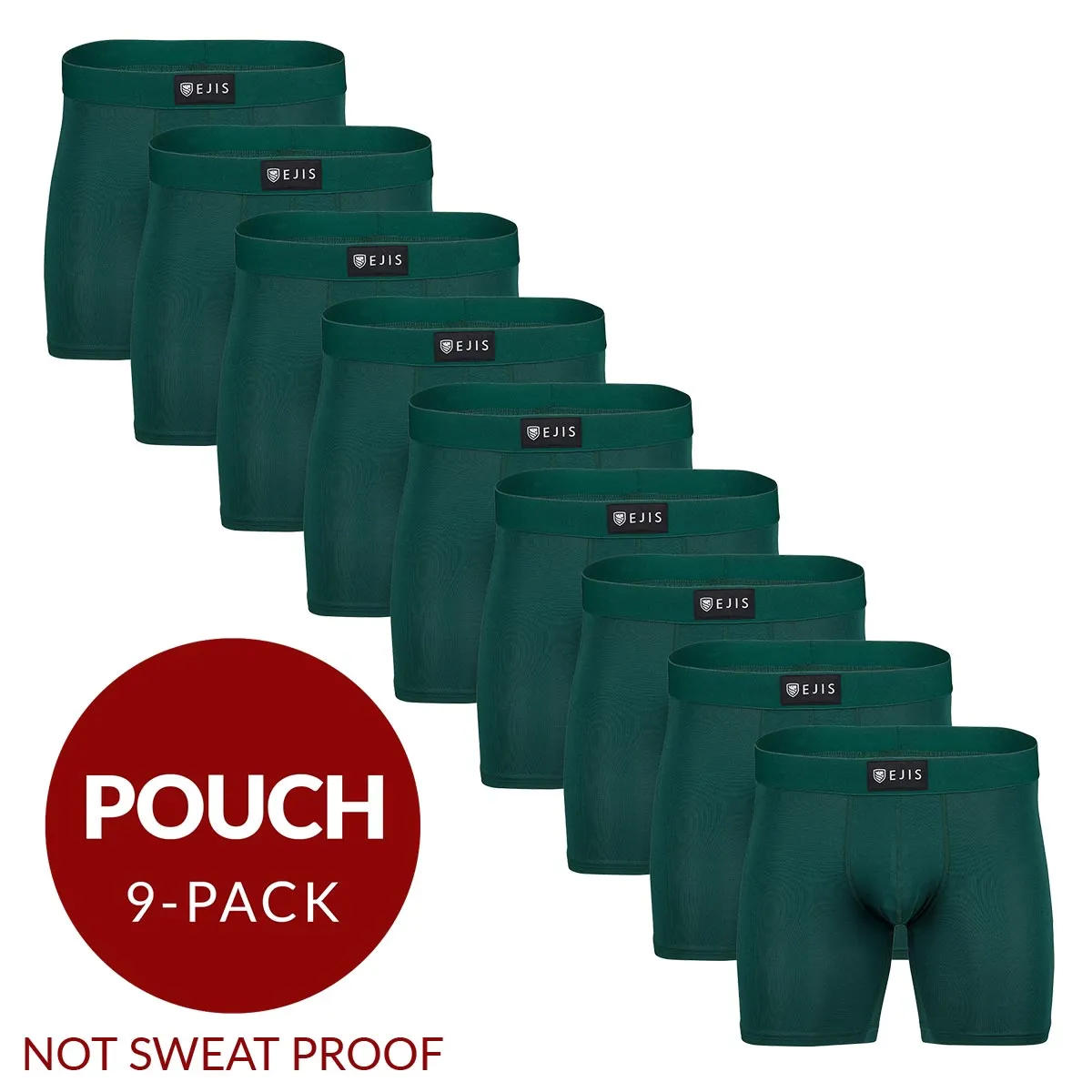 Essential Men's Boxer Briefs with Pouch - Green 9-Pack