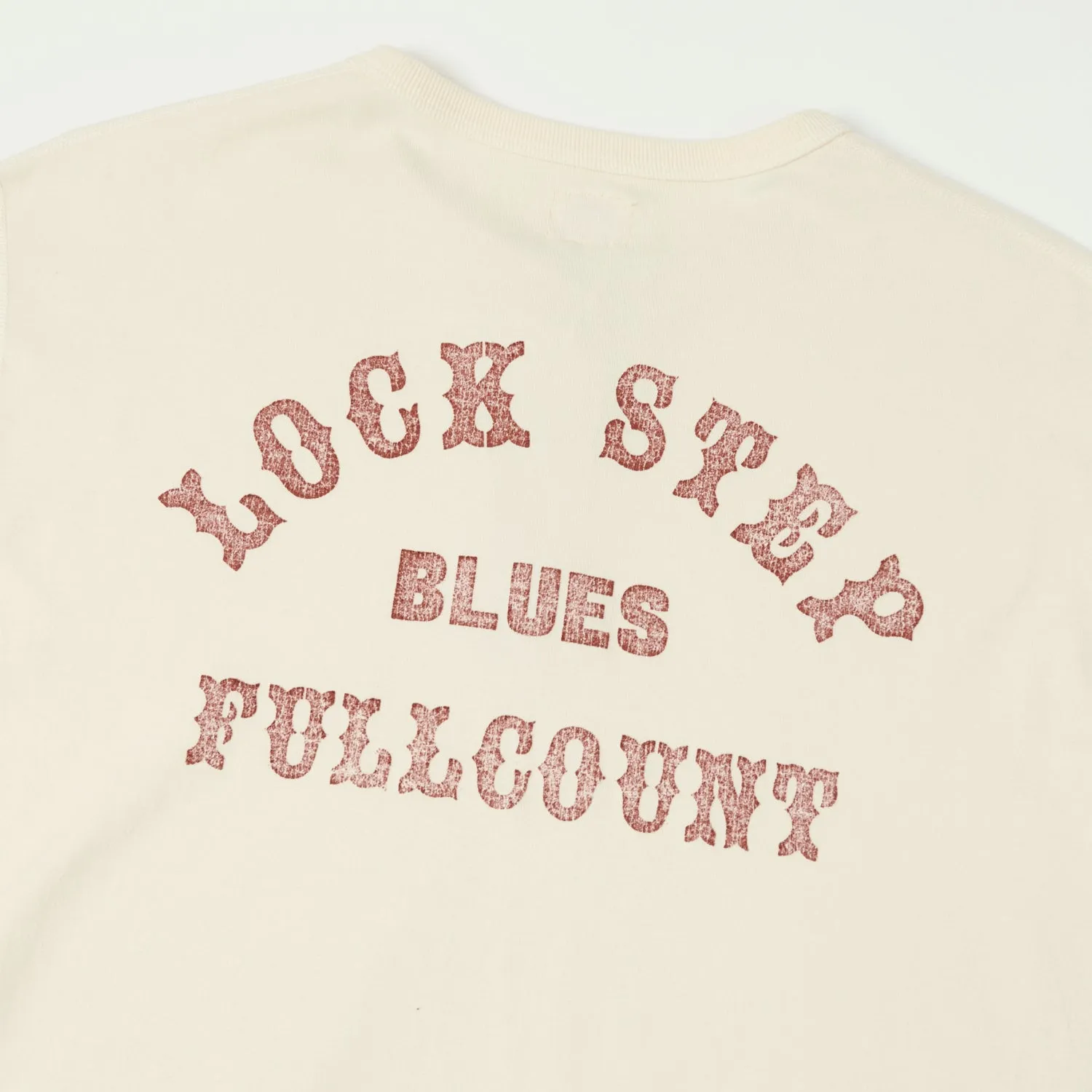 Full Count 5222LHPT Flat Seam 'Lock Step Blues' Heavyweight Henley - Ecru