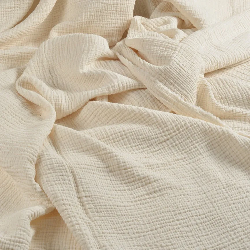 Gauze 4 Layer Crinkled Fabric | Natural