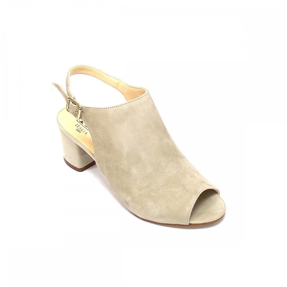 HB B692 Beige Suede Heeled Sandals