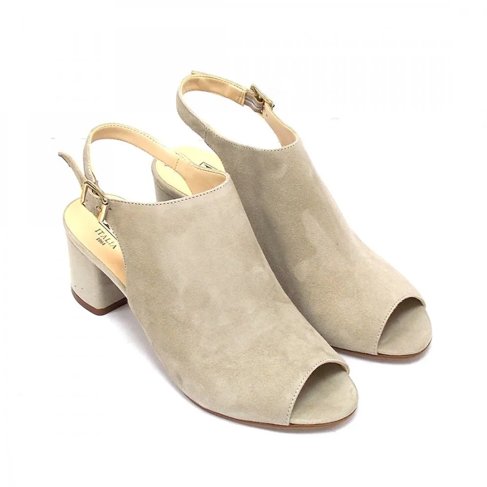 HB B692 Beige Suede Heeled Sandals