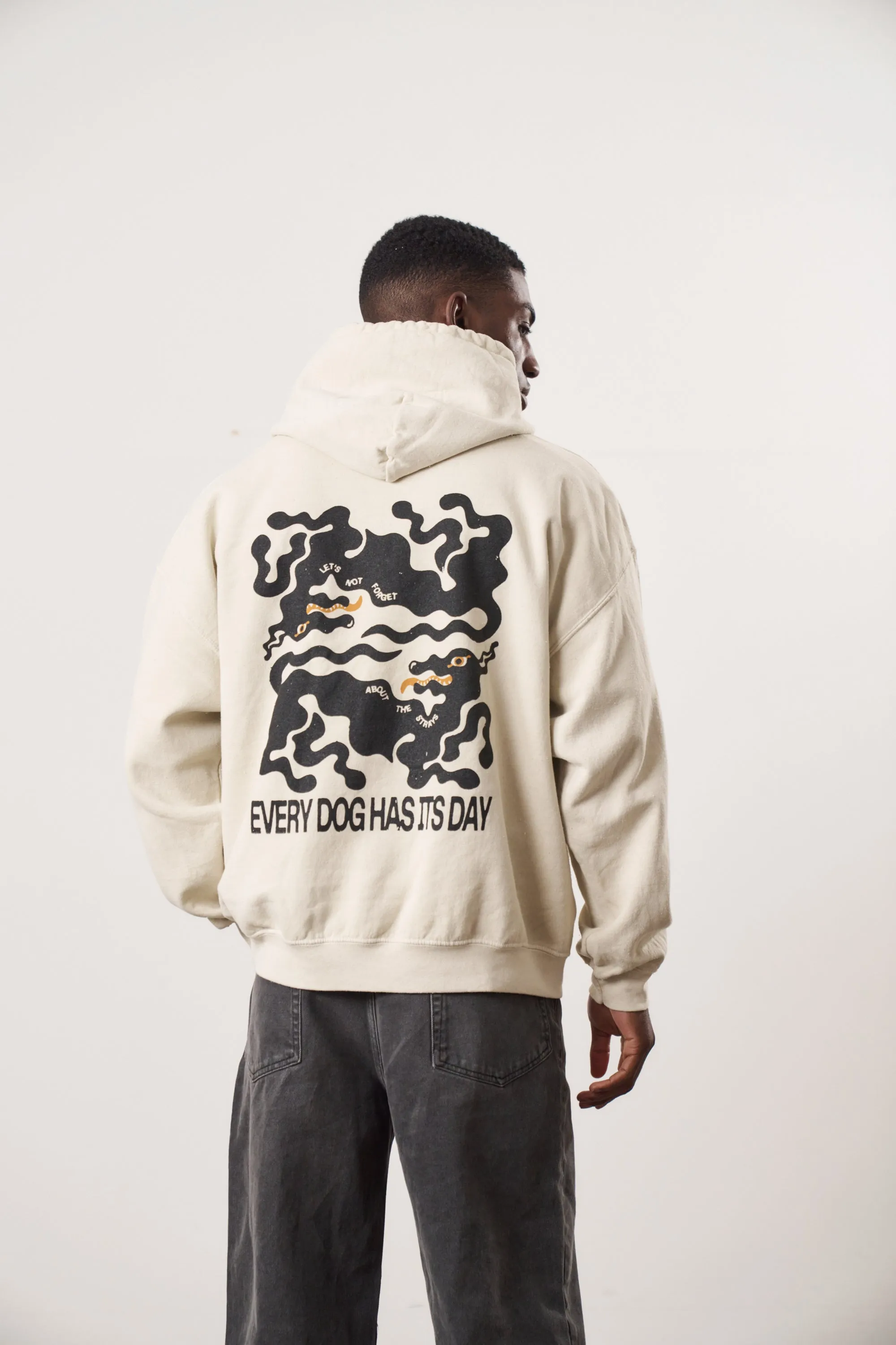 KBAR X UN:IK 'Every Dog Has Its Day' Vintage Washed Hoodie - Ivory