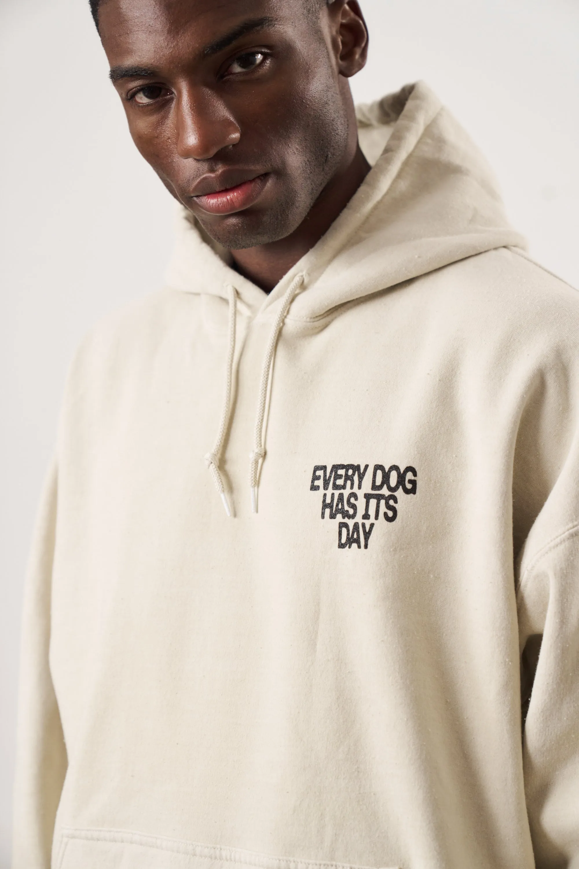 KBAR X UN:IK 'Every Dog Has Its Day' Vintage Washed Hoodie - Ivory