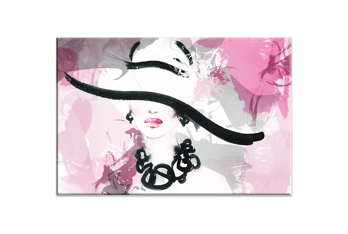 Lady in Large Hat II | Canvas Wall Art Print